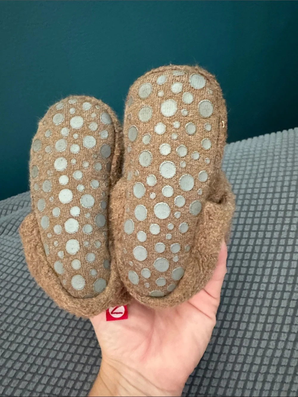 Zutano Brown Plush Baby Booties. Size 12 Months. Gently Used Condition.